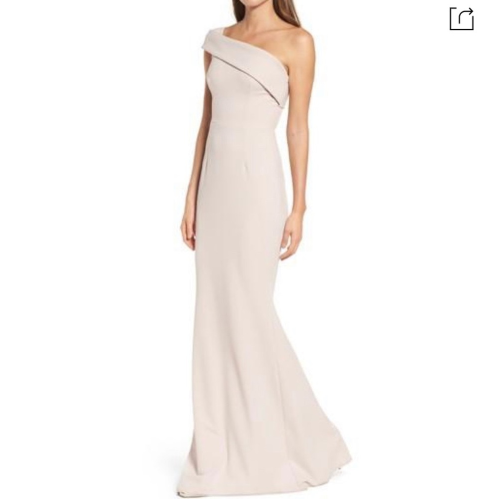 Katie May One-shoulder Cutout Crepe Gown In Ballet